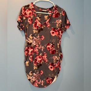 Soft Floral Maternity Shirt